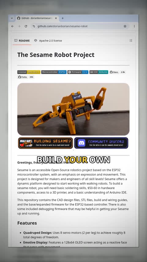 Video preview for dorianborian/sesame-robot