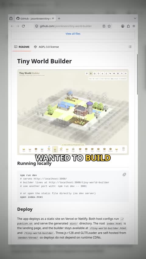 Video preview for jasonkneen/tiny-world-builder