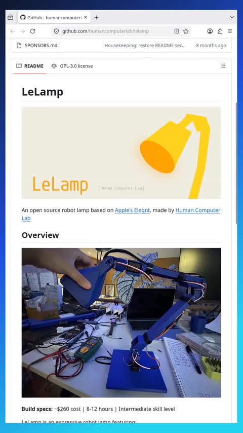 Video preview for humancomputerlab/lelamp