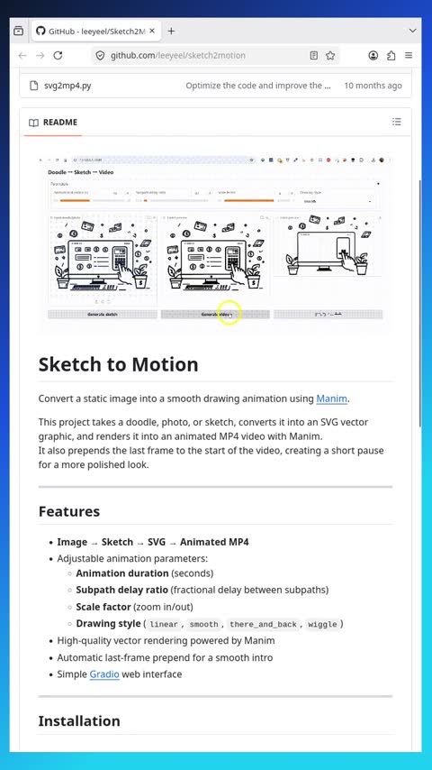 Video preview for leeyeel/sketch2motion