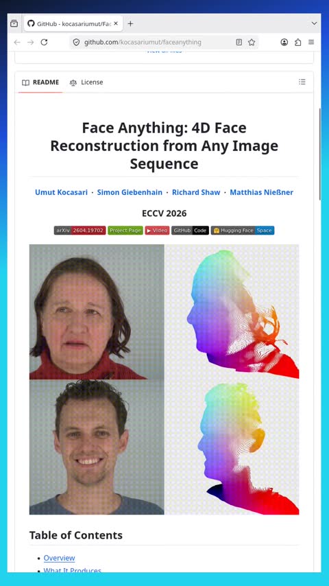 Video preview for kocasariumut/faceanything