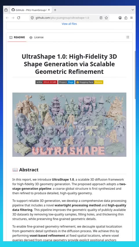 Video preview for pku-yuangroup/ultrashape-1.0
