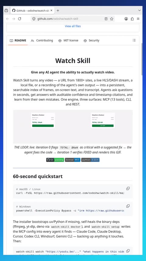 Video preview for oxbshw/watch-skill