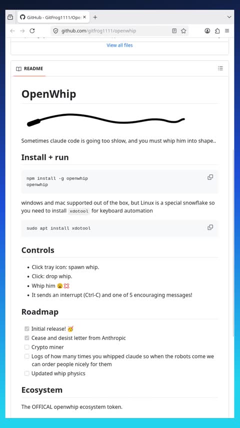 Video preview for gitfrog1111/openwhip