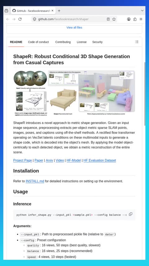 Video preview for facebookresearch/shaper