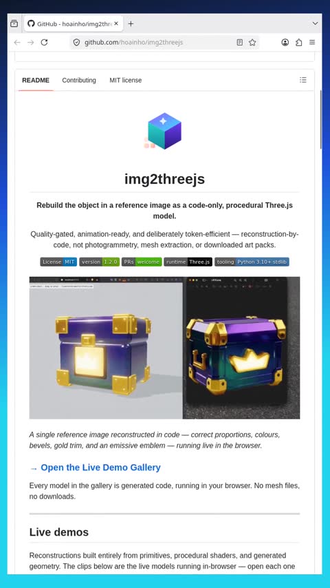 Video preview for hoainho/img2threejs