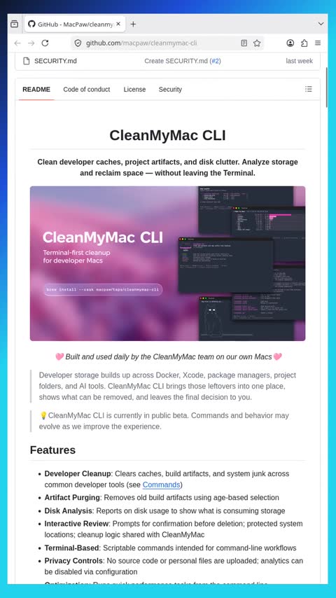 Video preview for macpaw/cleanmymac-cli
