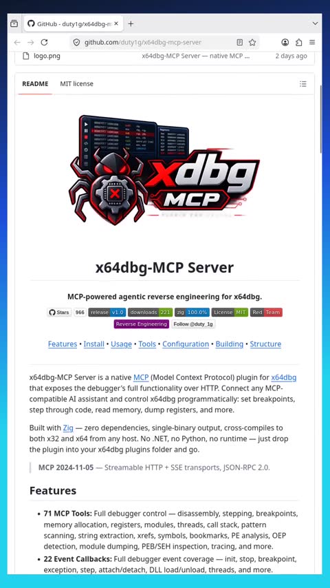 Video preview for duty1g/x64dbg-mcp-server