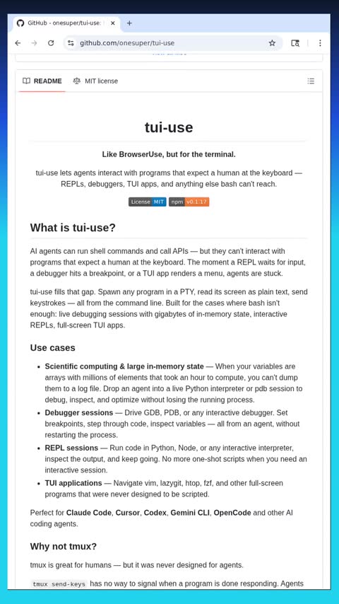 Video preview for onesuper/tui-use