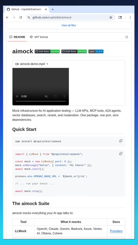 Video preview for copilotkit/aimock