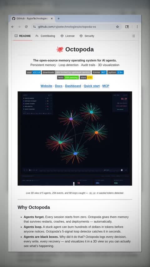 Video preview for ryjoxtechnologies/octopoda-os