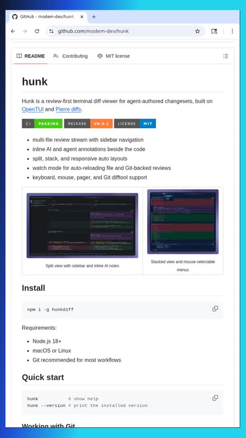 Video preview for modem-dev/hunk