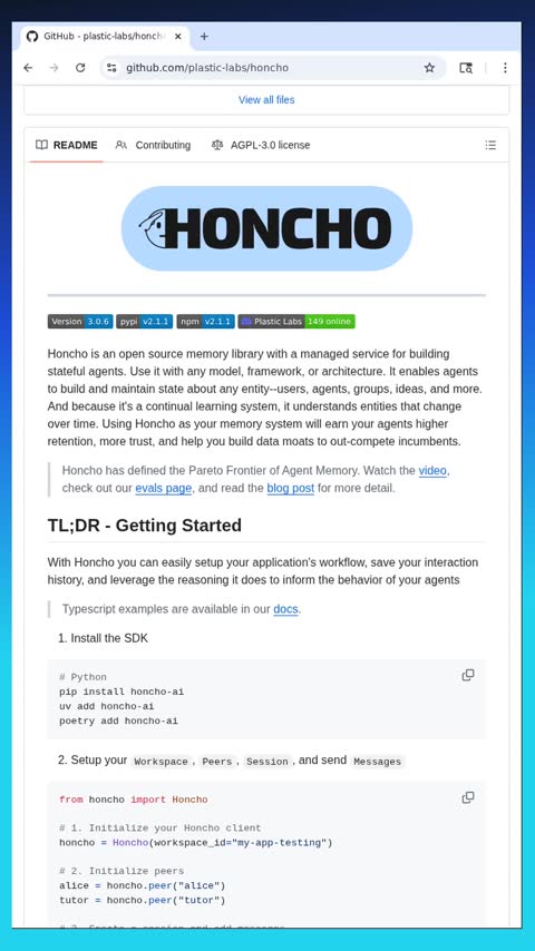 Video preview for plastic-labs/honcho