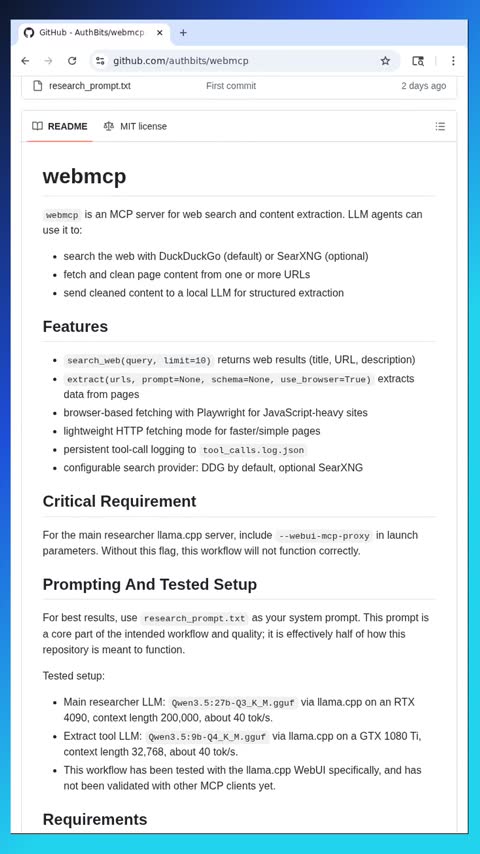 Video preview for authbits/webmcp