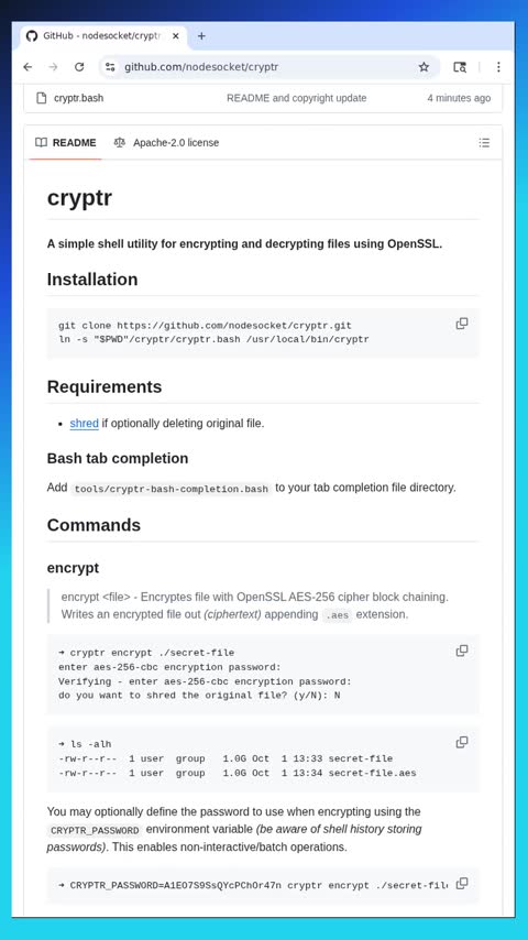 Video preview for nodesocket/cryptr