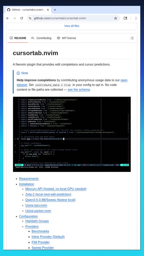 Video preview for cursortab/cursortab.nvim
