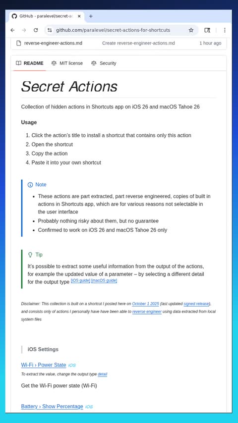 Video preview for paralevel/secret-actions-for-shortcuts