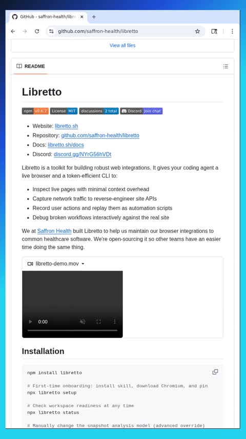 Video preview for saffron-health/libretto