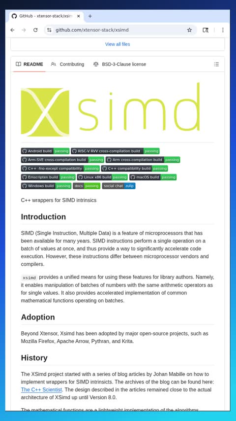 Video preview for xtensor-stack/xsimd