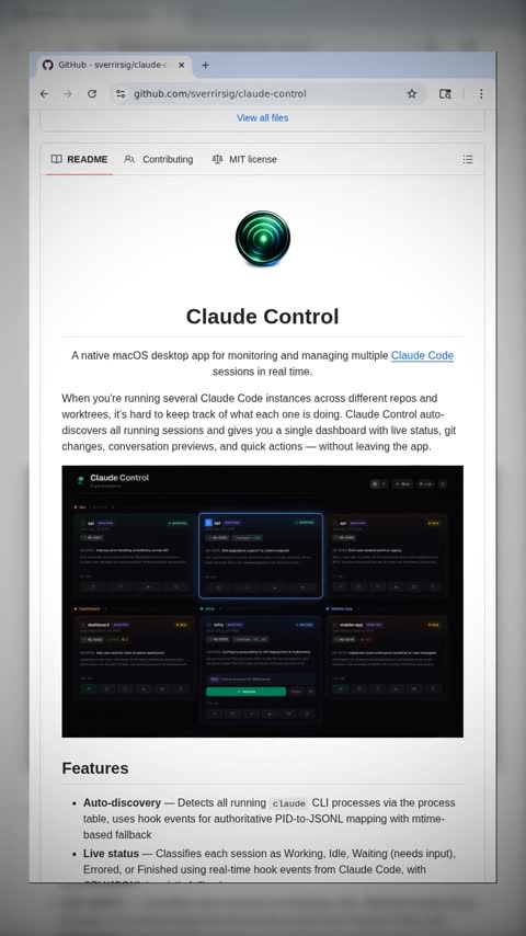 Video preview for sverrirsig/claude-control