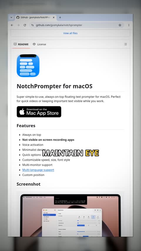 Video preview for jpomykala/notchprompter
